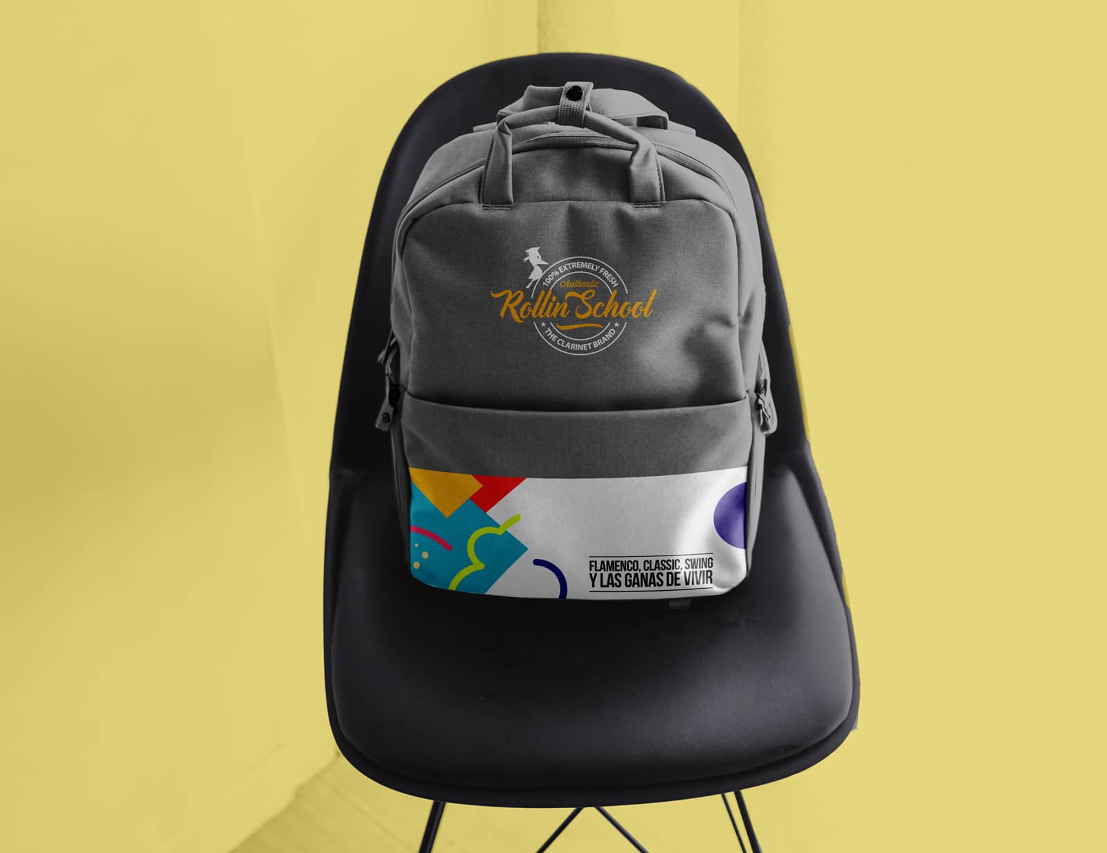 Backpack alumnos formas LRollin School branding por The Acctitude