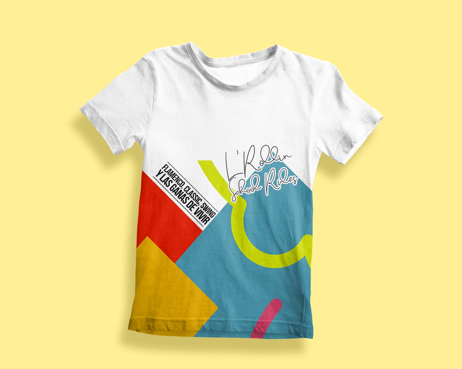 Camiseta alumnos formas LRollin School branding por The Acctitude