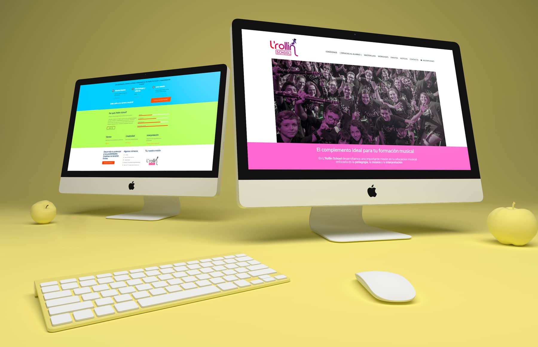 Página web sobre dispositivos desktop de LRollin School branding por The Acctitude