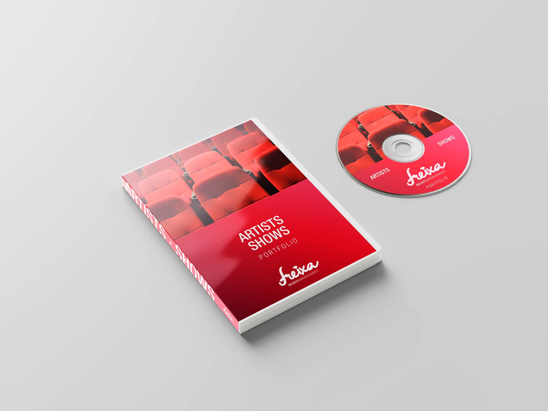 Catálogo artistas en DVD Freixa Music branding por The Acctitude