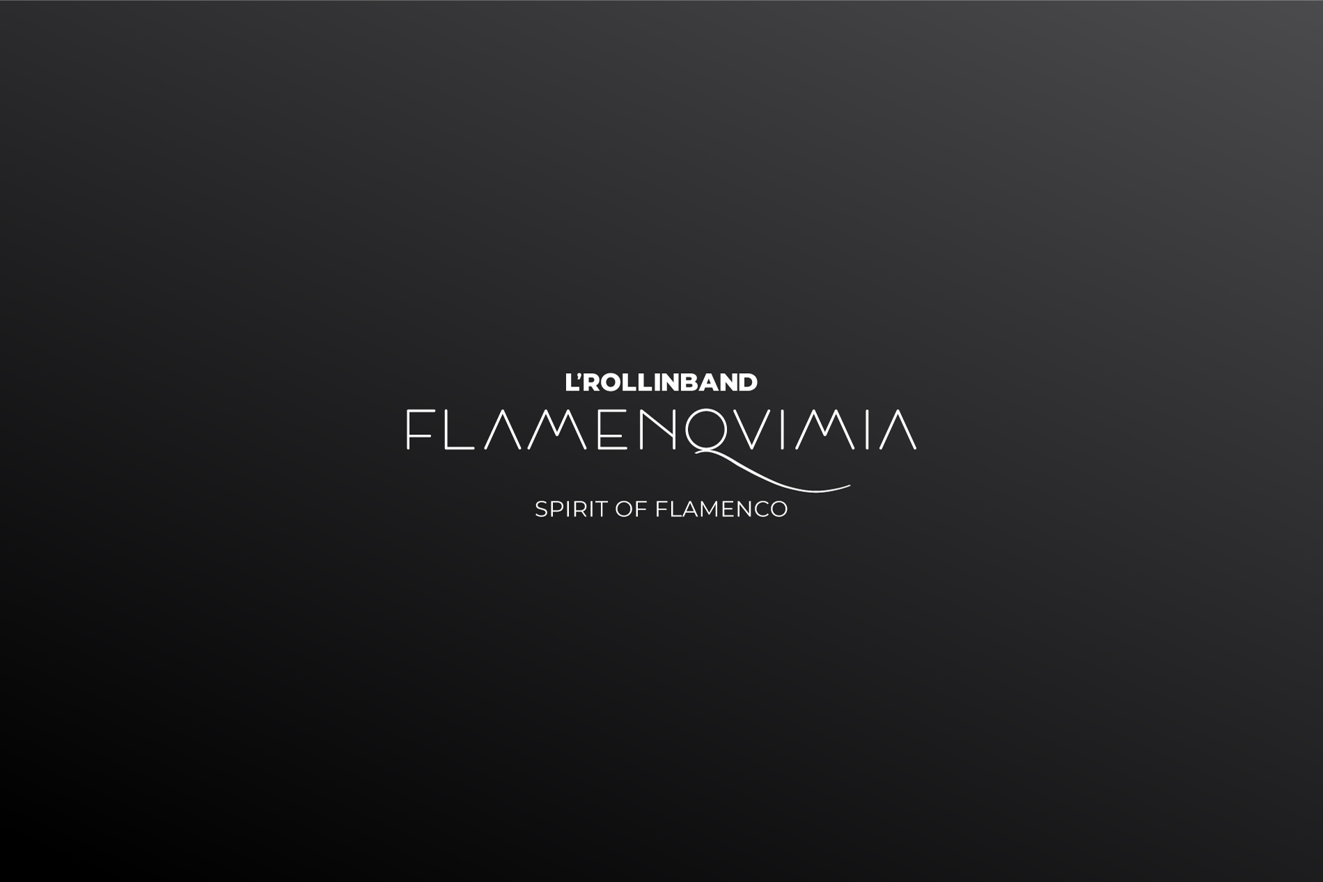 Logotipo blanco Flamenquimia LRollin Band sobre fondo negro branding por The Acctitude diseño web