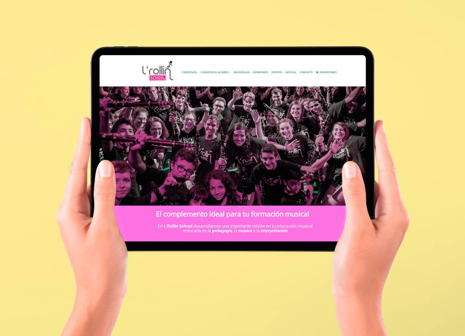 Página web sobre iPad de LRollin School branding por The Acctitude