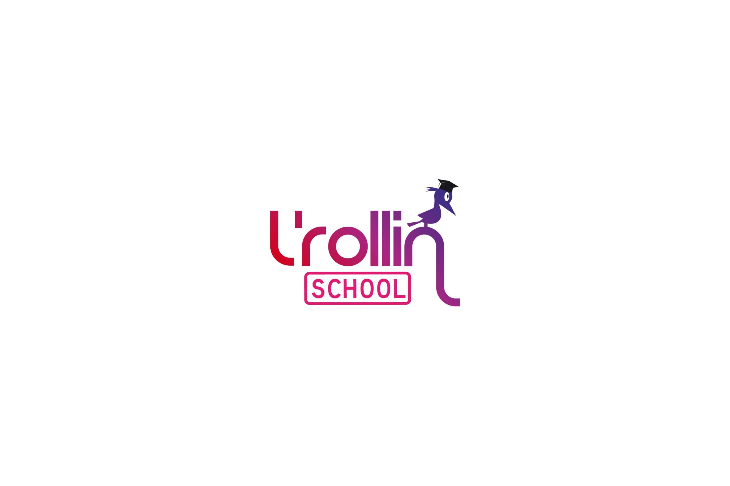 Logotipo LRollin School rosa sobre fondo blanco branding por The Acctitude