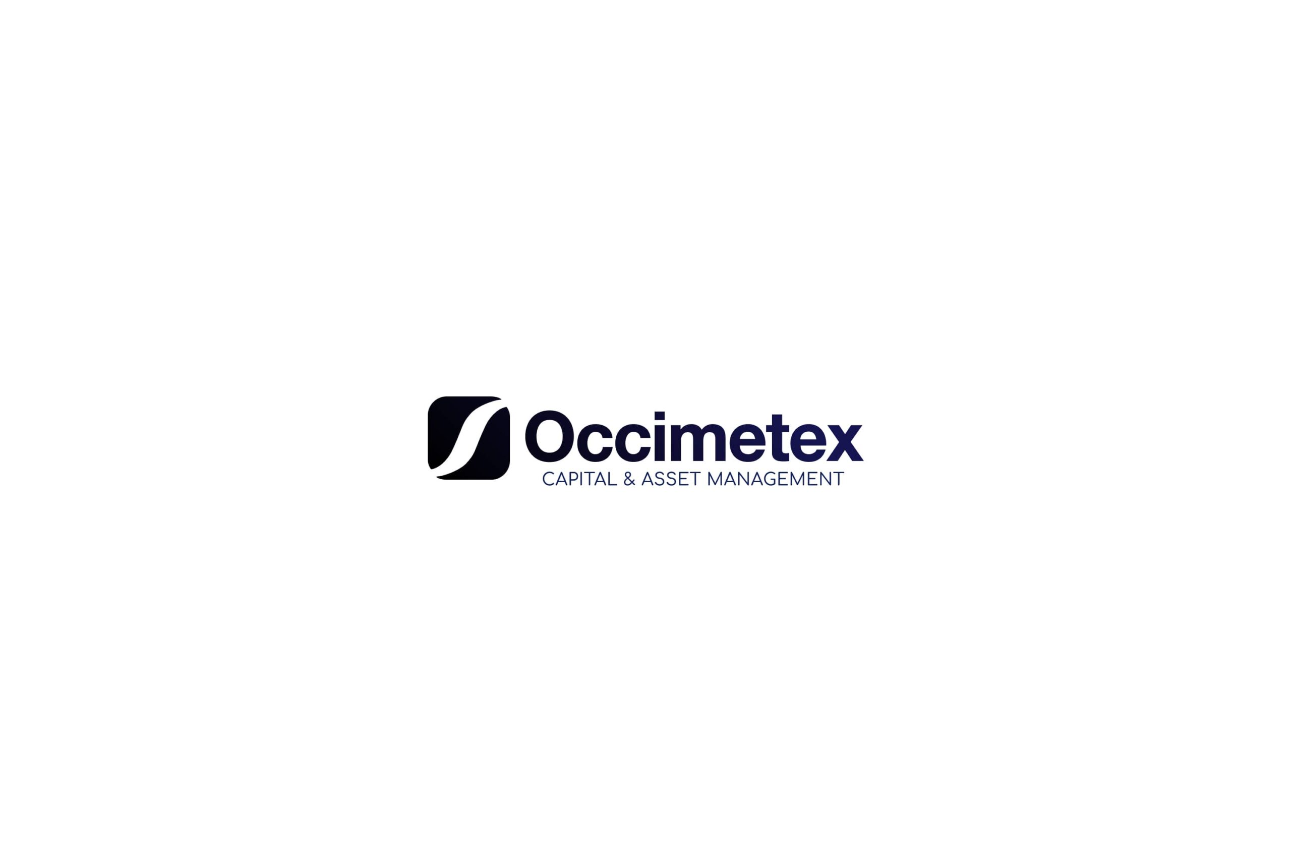 Logotipo azul sobre fondo blanco Occimetex branding por The Acctitude