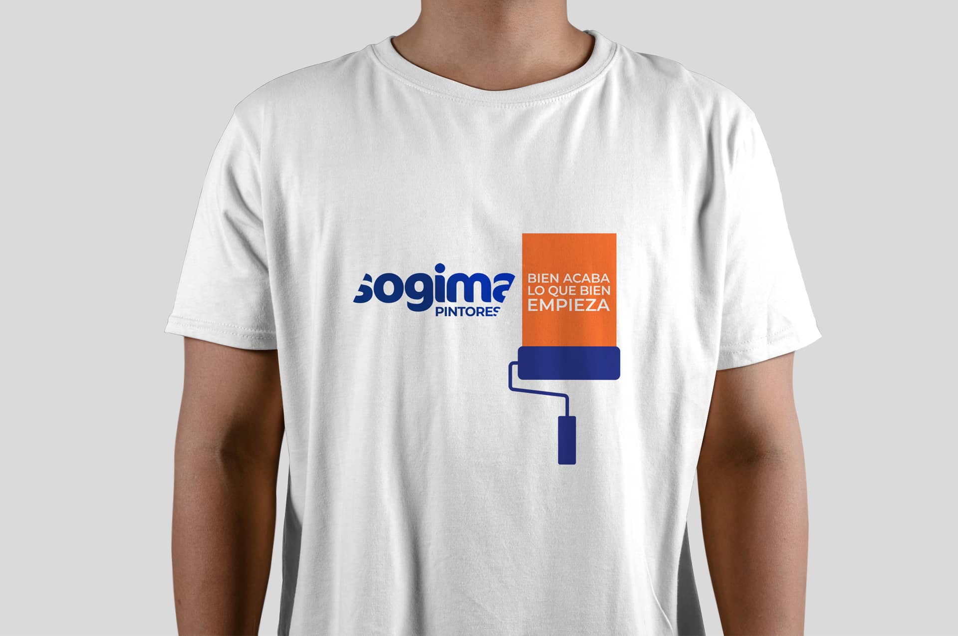 Camiseta blanca de trabajo Sogima branding por The Acctitude diseño web