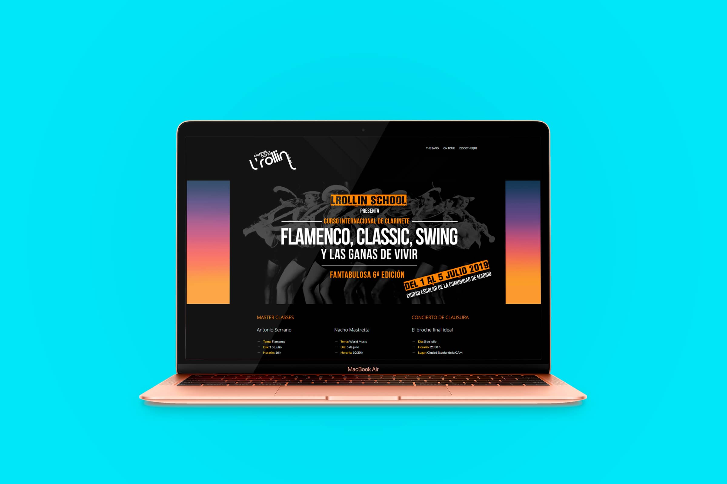 Diseño web para evento Flamenco Classic Swing y las ganas de vivir branding por The Acctitude