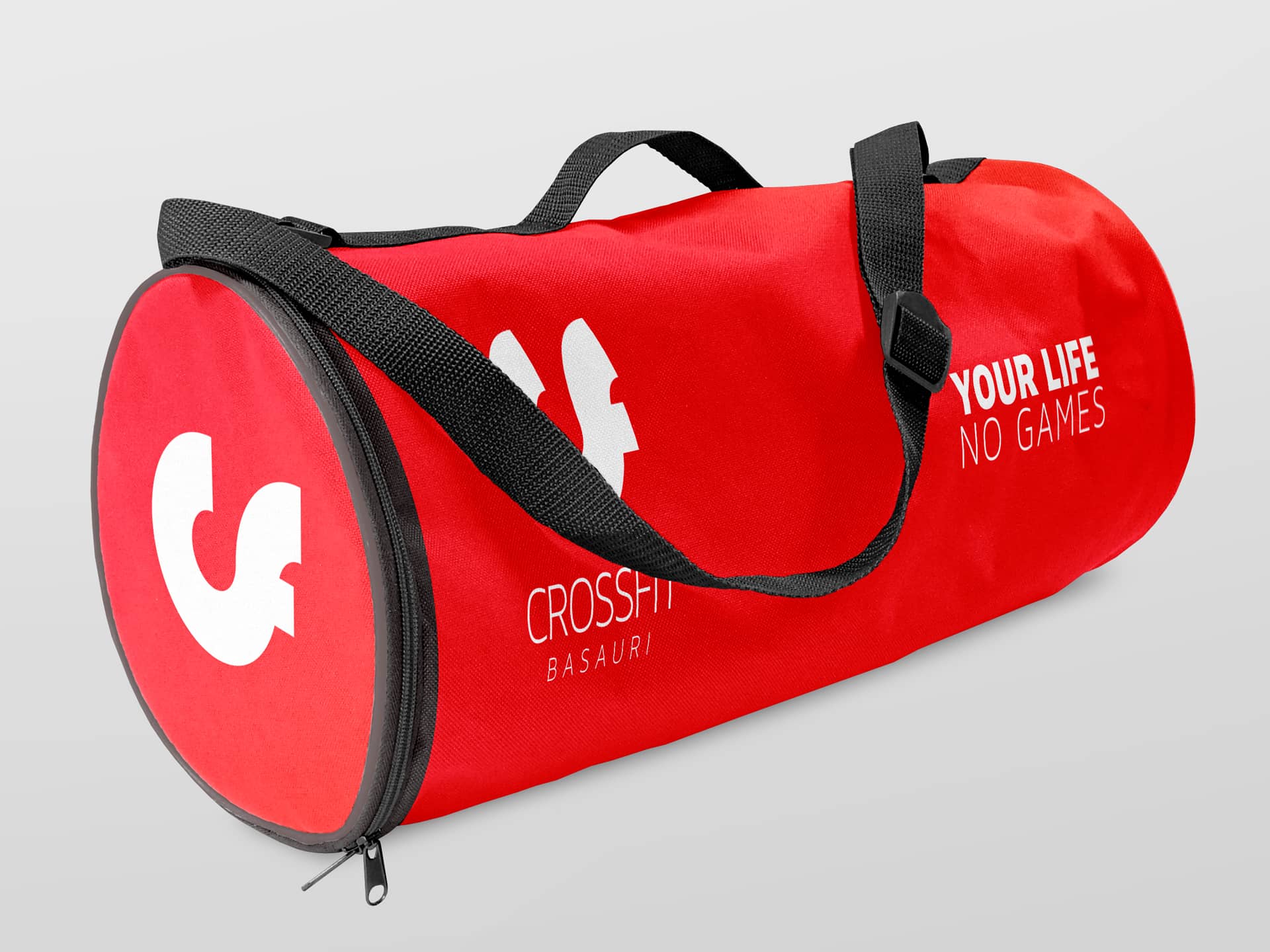 Bolso entrenamiento rojo Crossfit Basauri branding por The Acctitude